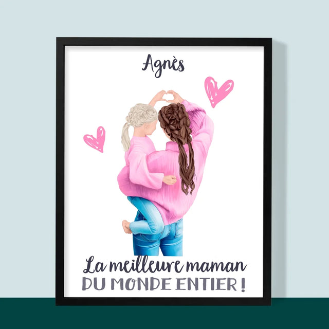 La Création Du Personnage: La Meilleure Maman Du Monde - Impression Encadrée 30X40