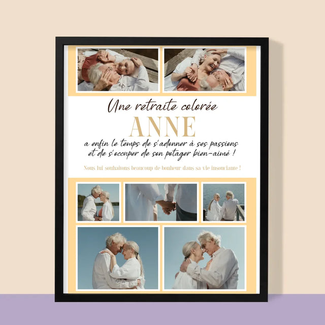 Le Collage Photo: Retraite Dans Des Bars Colorés - Impression Encadrée 30X40