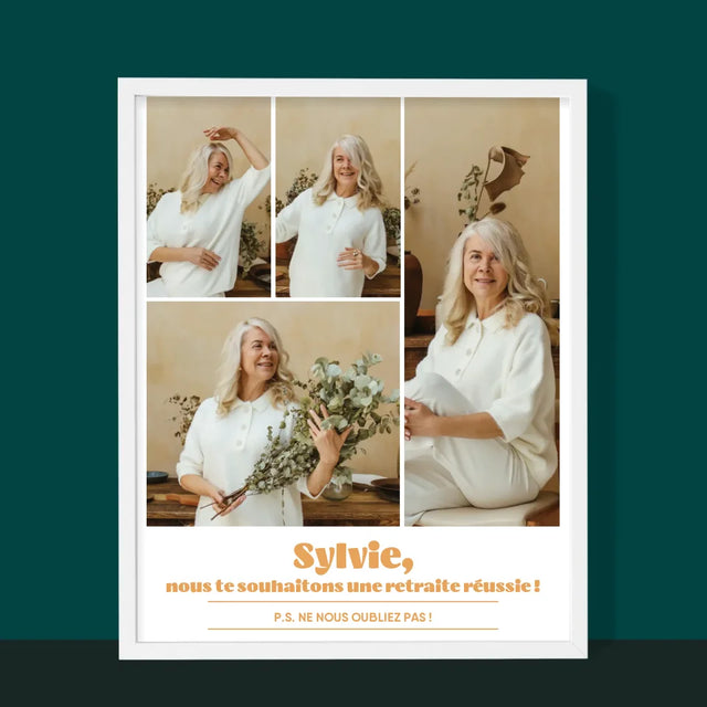 Le Collage Photo: Une Retraite Réussie - Impression Encadrée 30X40