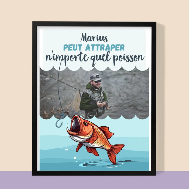 La Photo Et Un Texte: Il Peut Attraper... - Impression Encadrée 30X40