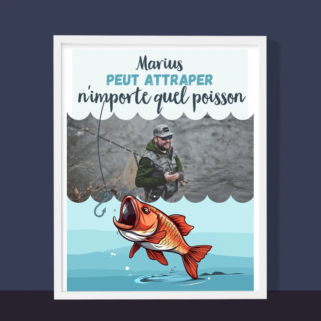 La Photo Et Un Texte: Il Peut Attraper... - Impression Encadrée 30X40