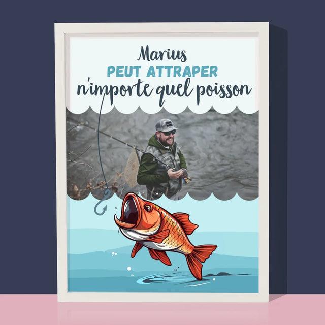 La Photo Et Un Texte: Il Peut Attraper... - Impression Encadrée 30X40