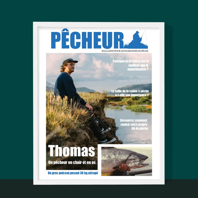 La Couverture De Magazine: Pêcheur  - Impression Encadrée 30X40