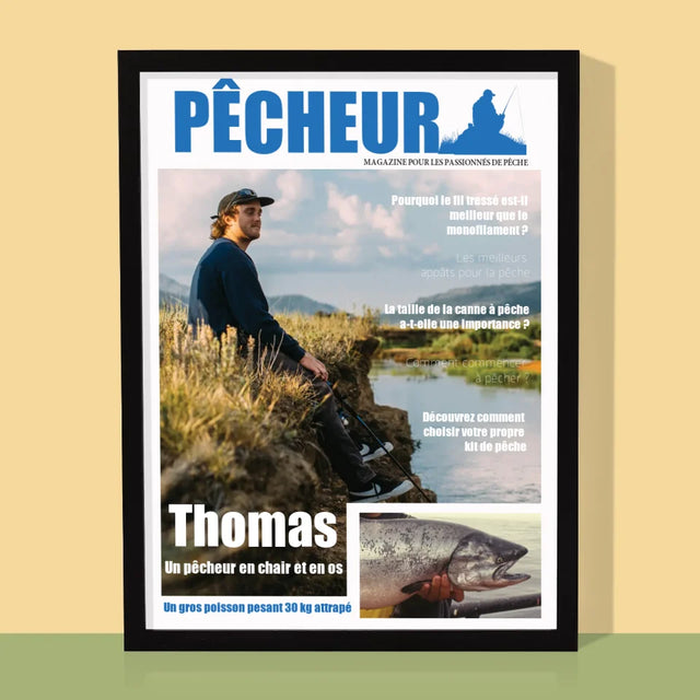 La Couverture De Magazine: Pêcheur  - Impression Encadrée 30X40