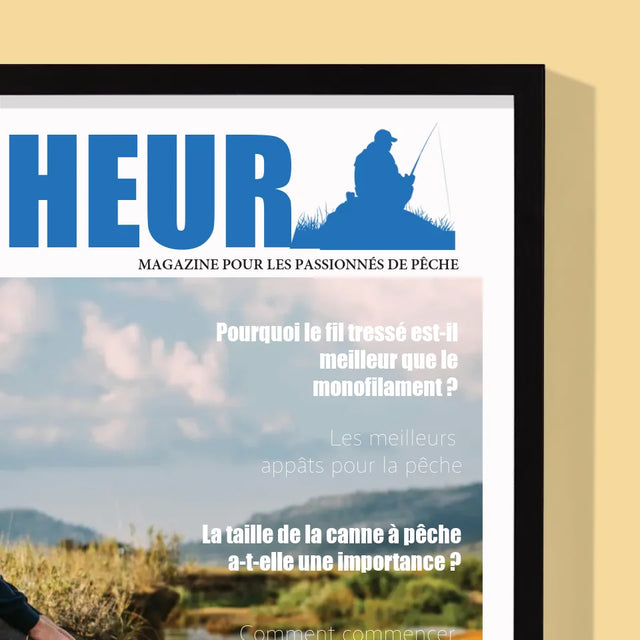 La Couverture De Magazine: Pêcheur  - Impression Encadrée 30X40