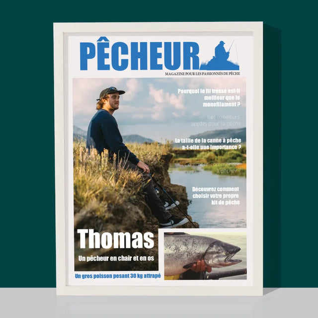 La Couverture De Magazine: Pêcheur  - Impression Encadrée 30X40