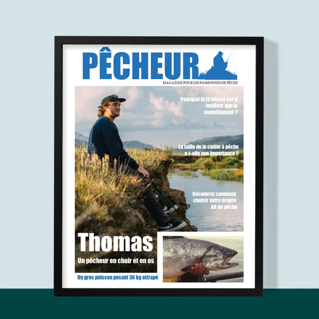 La Couverture De Magazine: Pêcheur  - Impression Encadrée 30X40