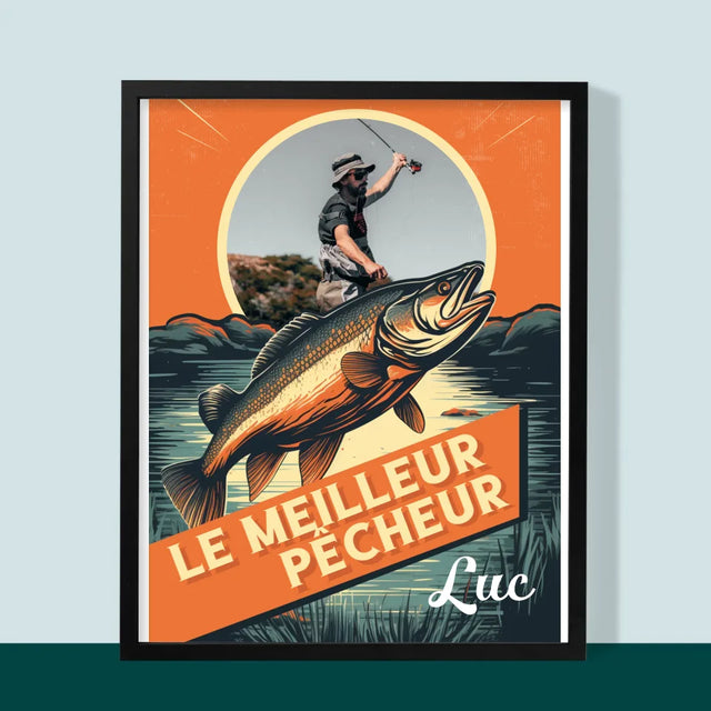 La Photo Et Un Texte: Le Meilleur Pêcheur - Impression Encadrée 30X40