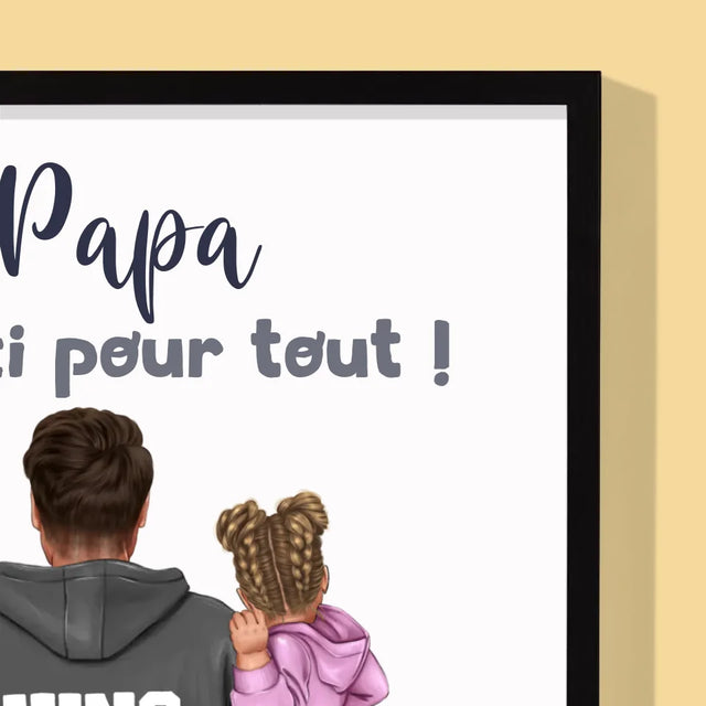 La Création Du Personnage: Papa Avec Enfant - Impression Encadrée 30X40