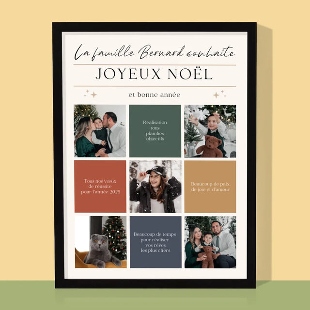 Le Collage Photo: Joyeux Noël, Souhaits - Impression Encadrée 30X40 