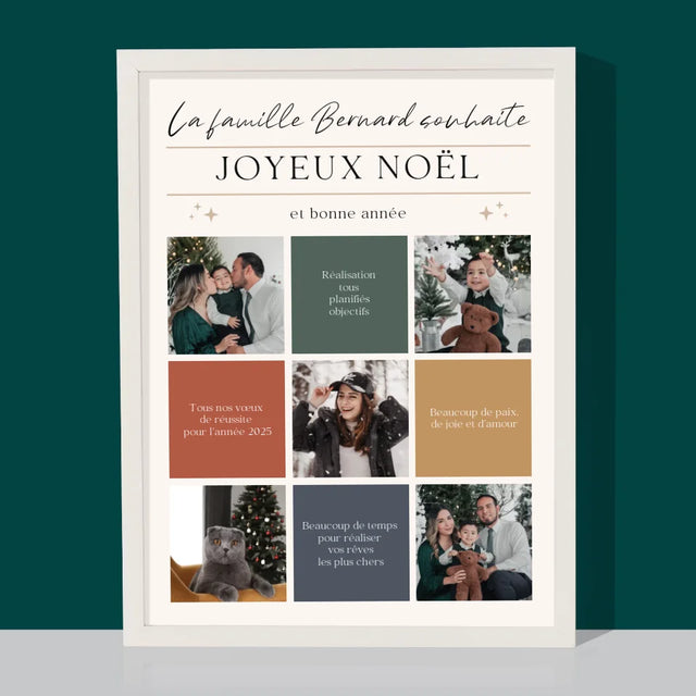 Le Collage Photo: Joyeux Noël, Souhaits - Impression Encadrée 30X40 