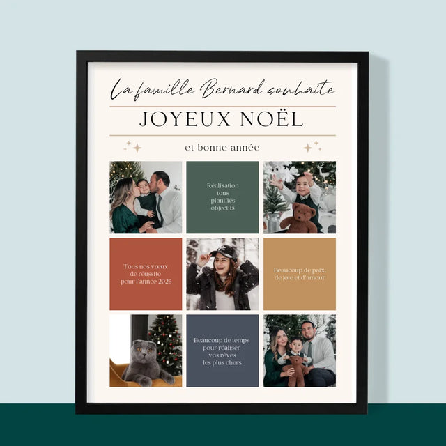 Le Collage Photo: Joyeux Noël, Souhaits - Impression Encadrée 30X40 