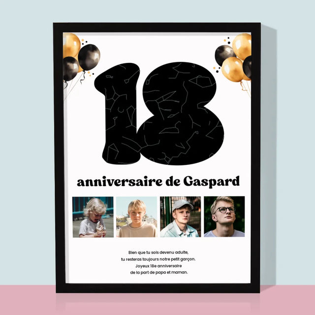 La Carte Des Étoiles: 18E Anniversaire, Étoiles, Avec Dédicace - Impression Encadrée 30X40 