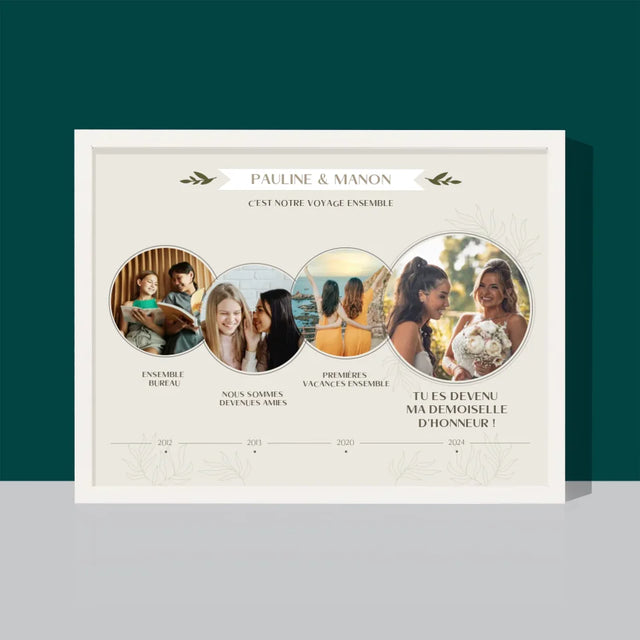 Le Collage Photo: C'Est Notre Voyage Ensemble - Impression Encadrée 30X40