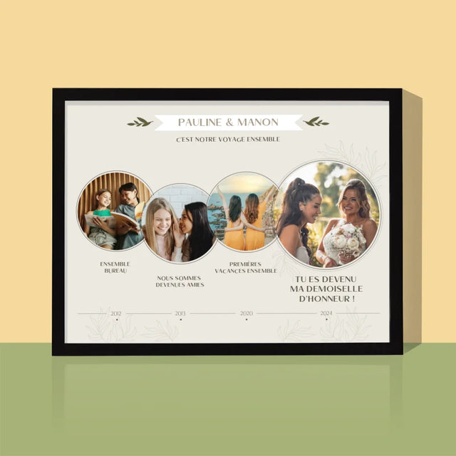 Le Collage Photo: C'Est Notre Voyage Ensemble - Impression Encadrée 30X40