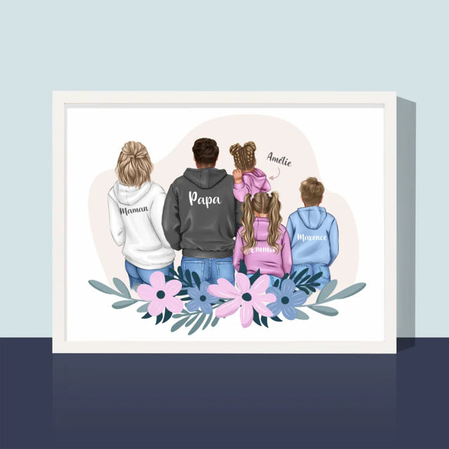 La Création Du Personnage: Famille Avec Enfants - Impression Encadrée 30X40