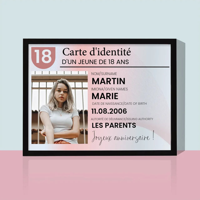 La Photo Et Un Texte: Carte D'Identité - Impression Encadrée 30X40