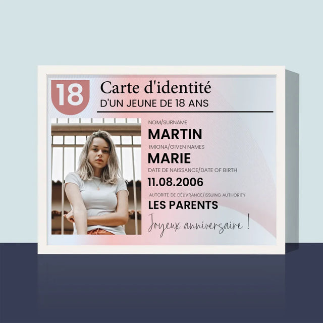 La Photo Et Un Texte: Carte D'Identité - Impression Encadrée 30X40