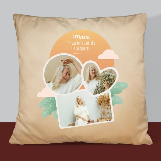 Le Collage Photo: Les Vacances De Rêve - Coussin