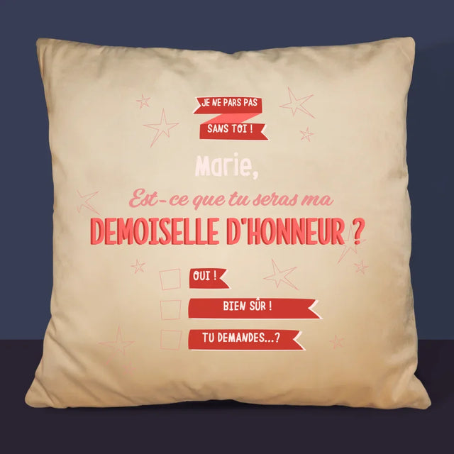 Le Prénom Et Un Texte: Je Ne Pars Pas Sans Toi - Coussin