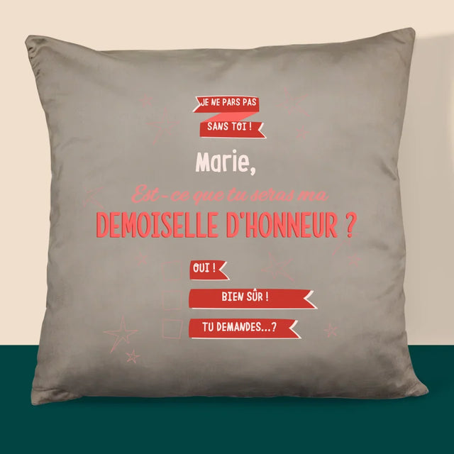 Le Prénom Et Un Texte: Je Ne Pars Pas Sans Toi - Coussin