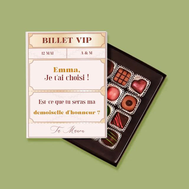 Le Prénom Et Un Texte: Billets Vip Demoiselle D'Honneur - Pralines