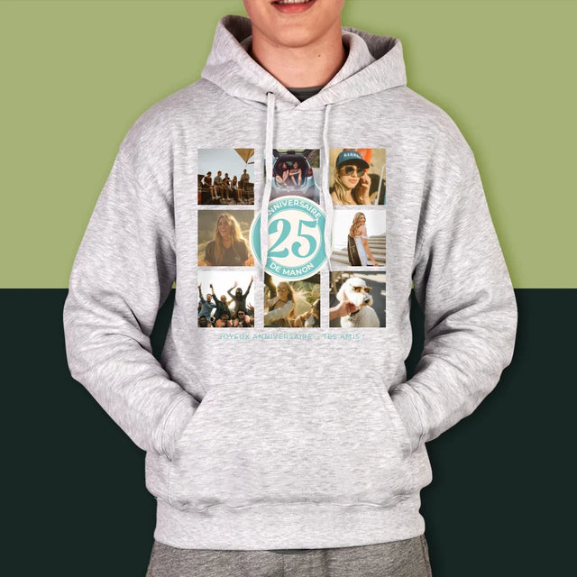 Le Collage Photo: 25 Anniversaire - Sweat À Capuche Pour Hommes