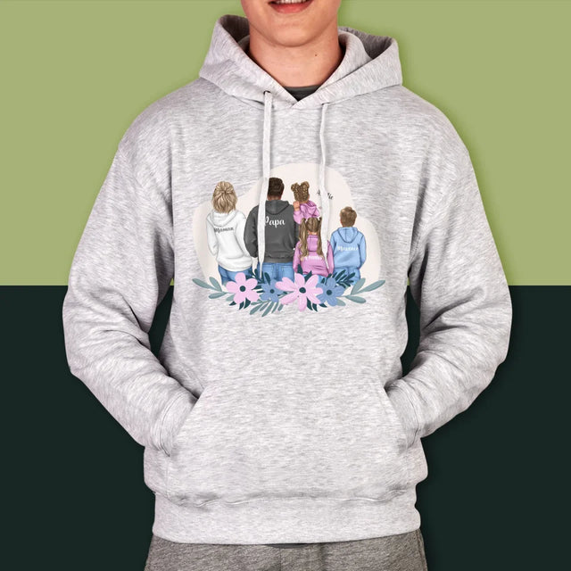 La Création Du Personnage: Famille Avec Enfants - Sweat À Capuche Pour Hommes