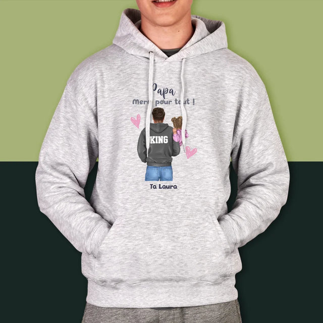 La Création Du Personnage: Papa Avec Enfant - Sweat À Capuche Pour Hommes