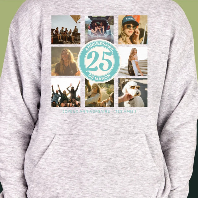 Le Collage Photo: 25 Anniversaire - Sweat À Capuche Pour Hommes