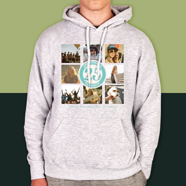 Le Collage Photo: 25 Anniversaire - Sweat À Capuche Pour Hommes