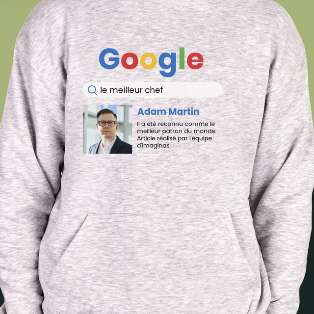 La Photo Et Un Texte: Meilleur Patron Résultat Google - Sweat À Capuche Pour Hommes