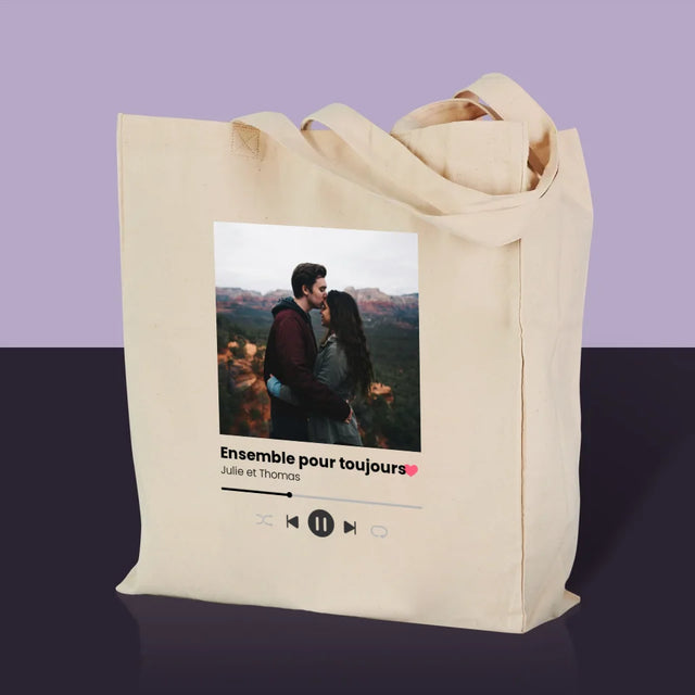 La Photo Et Un Texte: Spotify Avec Ta Photo - Sac En Toile