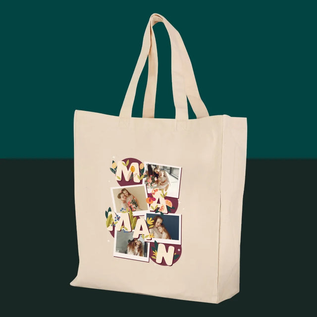 Le Collage Photo: Le Lettres Maman - Sac En Toile