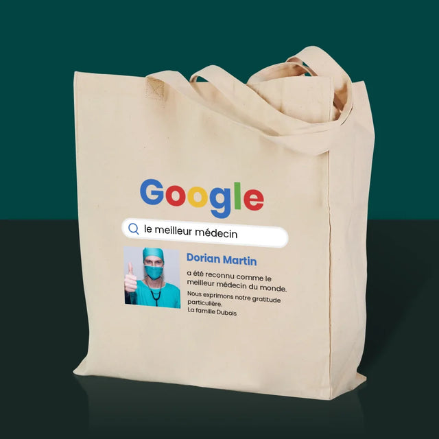 La Photo Et Un Texte: Meilleur Médecin Résultat Google - Sac En Toile