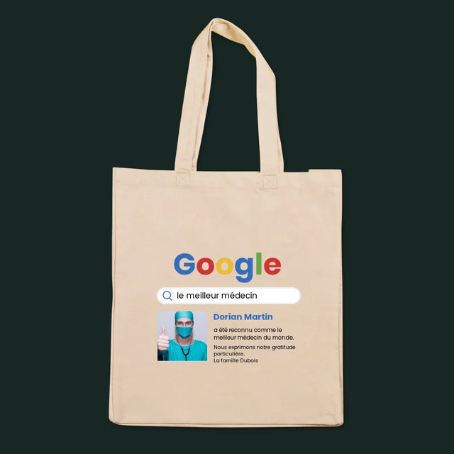 La Photo Et Un Texte: Meilleur Médecin Résultat Google - Sac En Toile