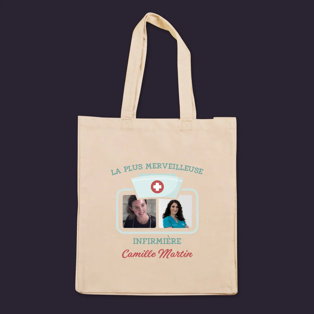 Le Collage Photo: La Plus Merveilleuse Infirmière - Sac En Toile