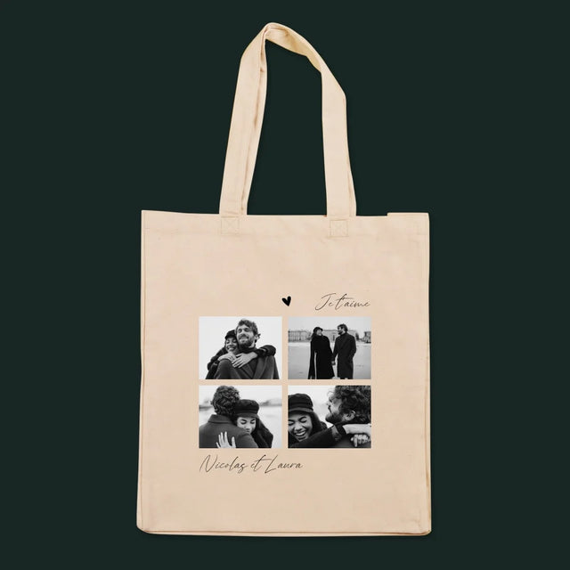 Le Collage Photo: Je T'Aime - Sac En Toile