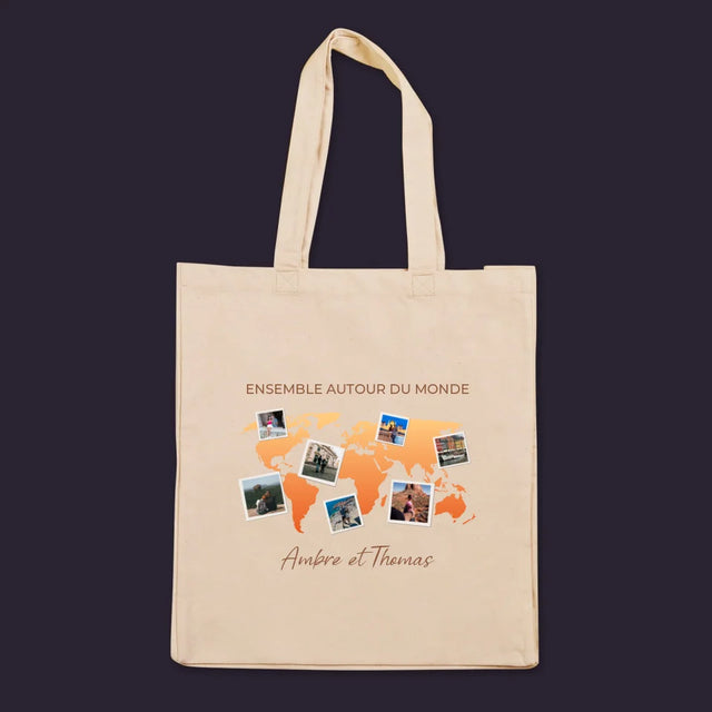 Le Collage Photo: Ensemble Autour Du Monde ! - Sac En Toile