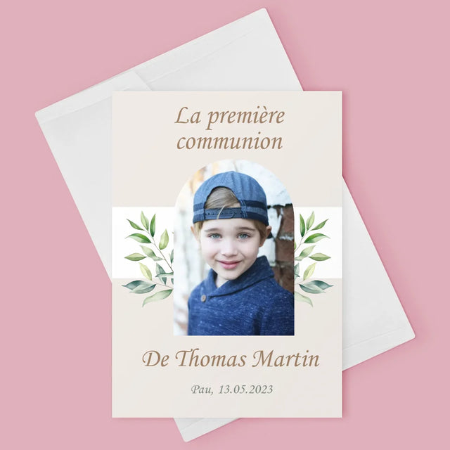 Photo Et Texte: Première Communion, Vœux - Carte De Vœux