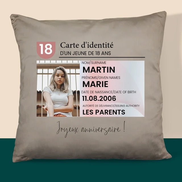 La Photo Et Un Texte: Carte D'Identité - Coussin