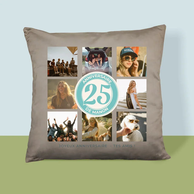 Le Collage Photo: 25 Anniversaire - Coussin