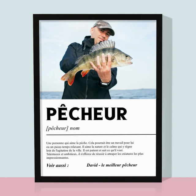 Photo Et Texte: Pêcheur, Définition - Impression Encadrée 30X40 