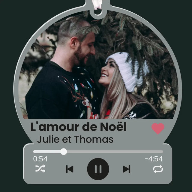 La Photo Et Un Texte: Spotify Avec Ta Photo - Boule De Noël Boule