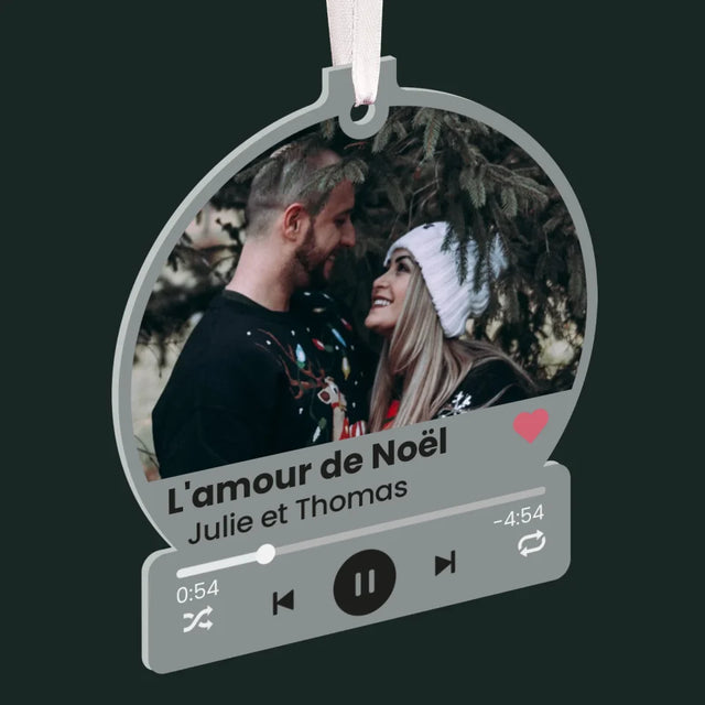 La Photo Et Un Texte: Spotify Avec Ta Photo - Boule De Noël Boule