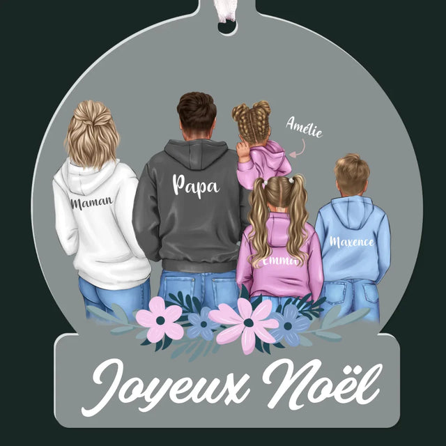 La Création Du Personnage: Famille Avec Enfants - Boule De Noël Boule