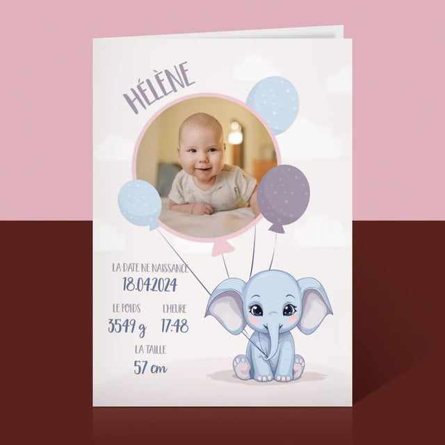 Acte De Naissance De L'Enfant: Métrique, L'Éléphant - Carte De Vœux