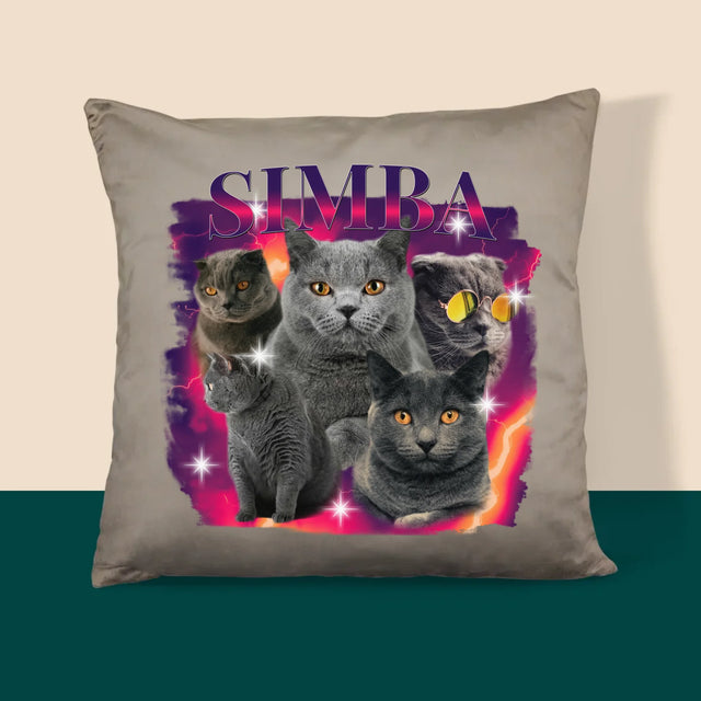 Ton Personnage: Bootleg Avec Ton Chat - Coussin