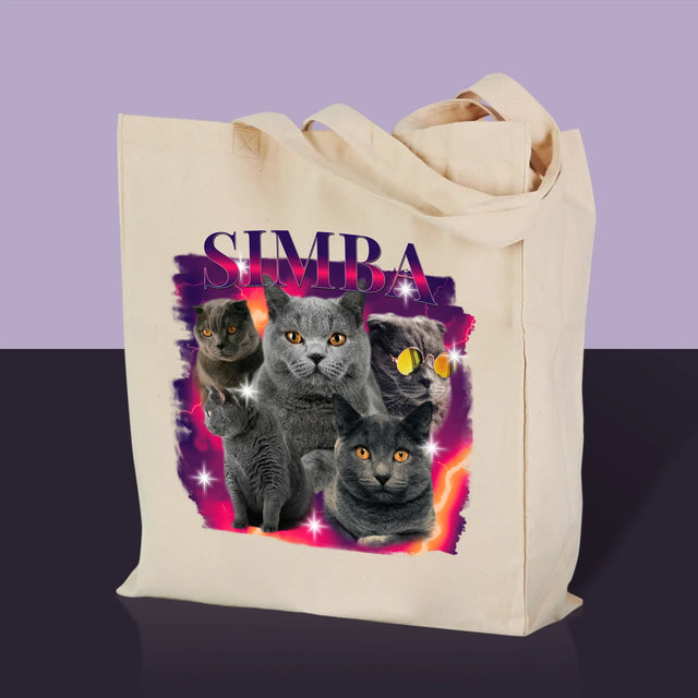 Ton Personnage: Bootleg Avec Ton Chat - Sac En Toile