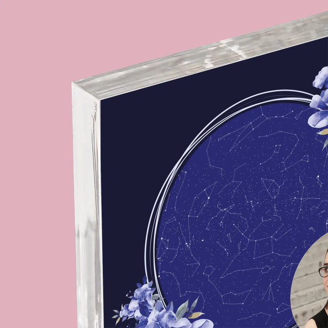 Carte Des Étoiles: Les Étoiles Scintillent Pour Célébrer Ton Anniversaire - Bloc Acrylique